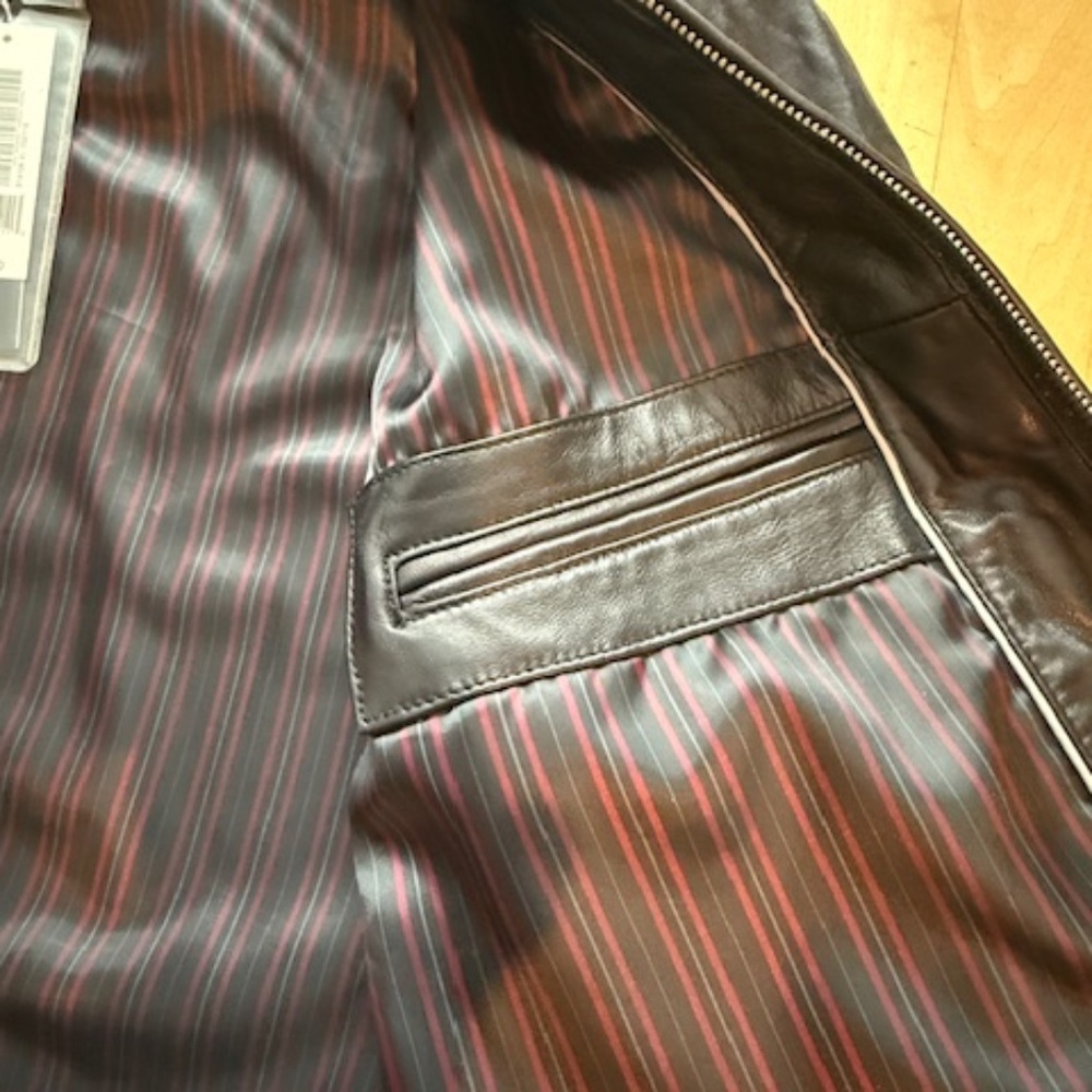 Emanuel Ungaro New Zealand Lamb skin mens extra large black jacket, NWT - Picture 10 of 13